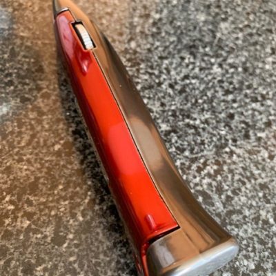 Two Tone Knife Red and Gun Metal Grey
