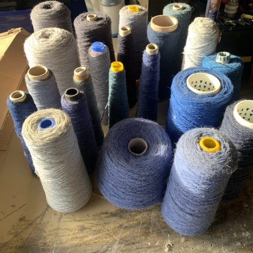 Wool Yarn Blue and Purple